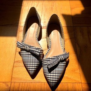 J Crew Plaid Bow Flat, Sz 6